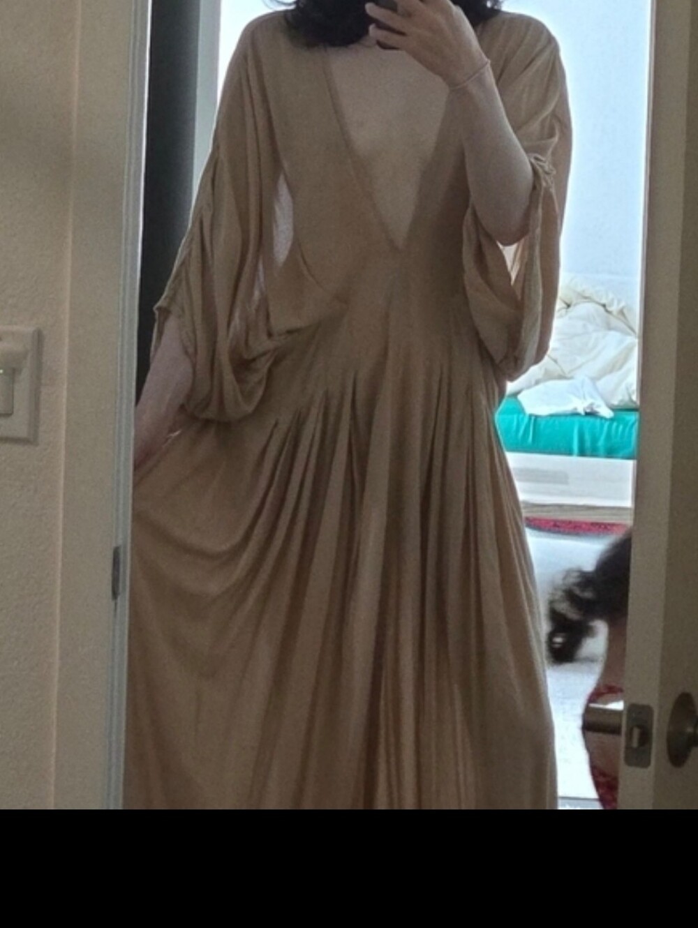 Studio TIA tan maxi dress - kaftan size S-M boho